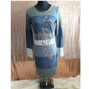 Cream Clothing Lisa Flower Long Sleeve Sweater Dress Size S